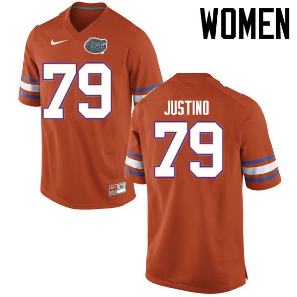 Florida Gators Women #79 Daniel Justino College Football Jersey Orange